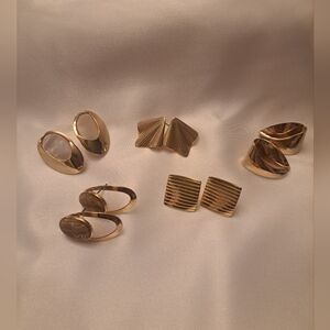 Vintage 80s Gold-Tone Earring Bundle